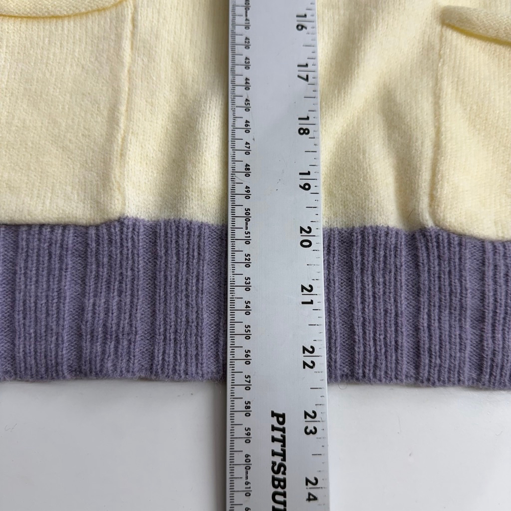 Papermoon Women M Pastel Half Zip Coquette Sweater Lavender Cream NWT - Picture 9 of 12